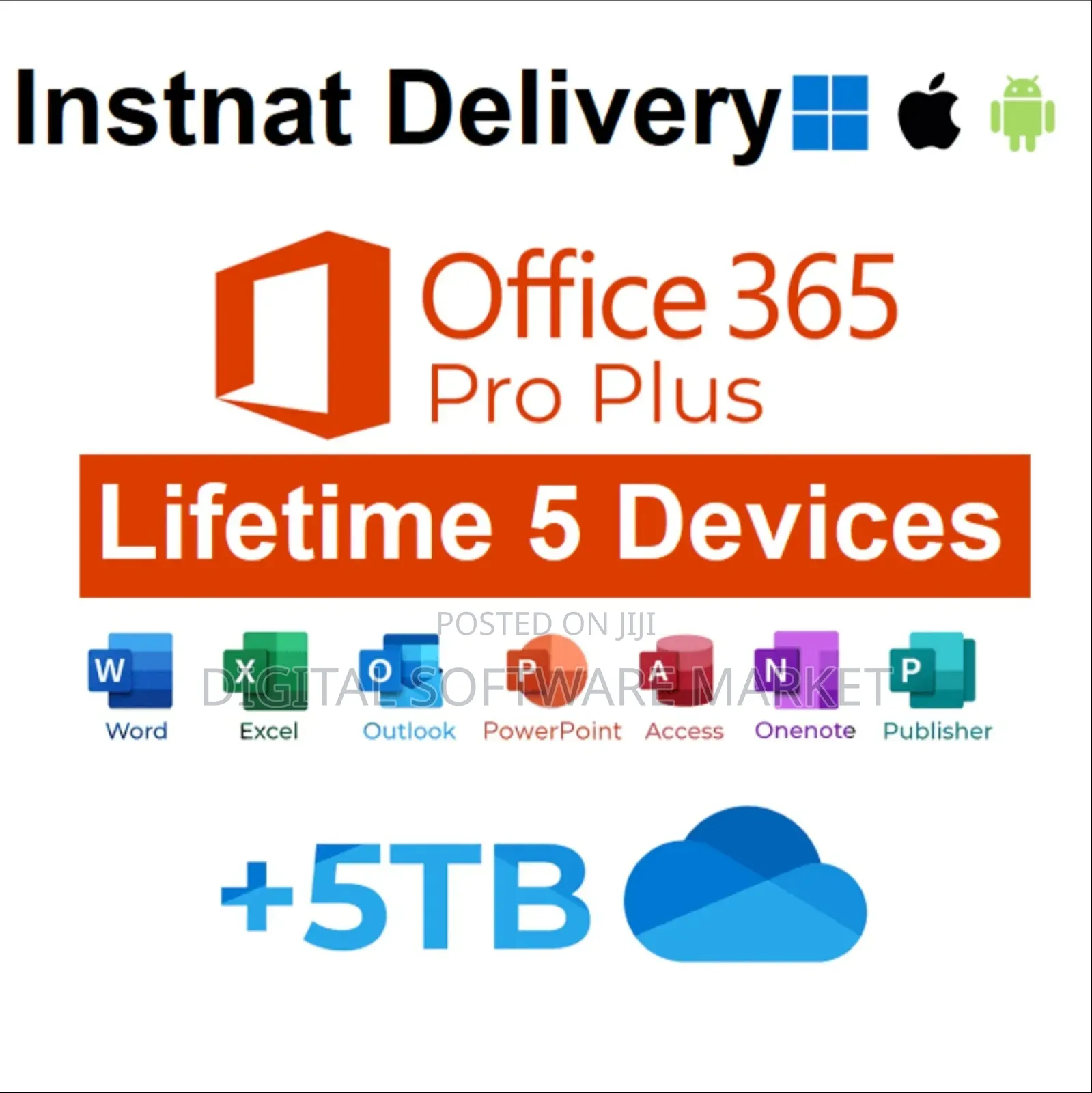 Office 365 Enterprise Lifetime (Custom Username)For Five Devices 5tb in ...