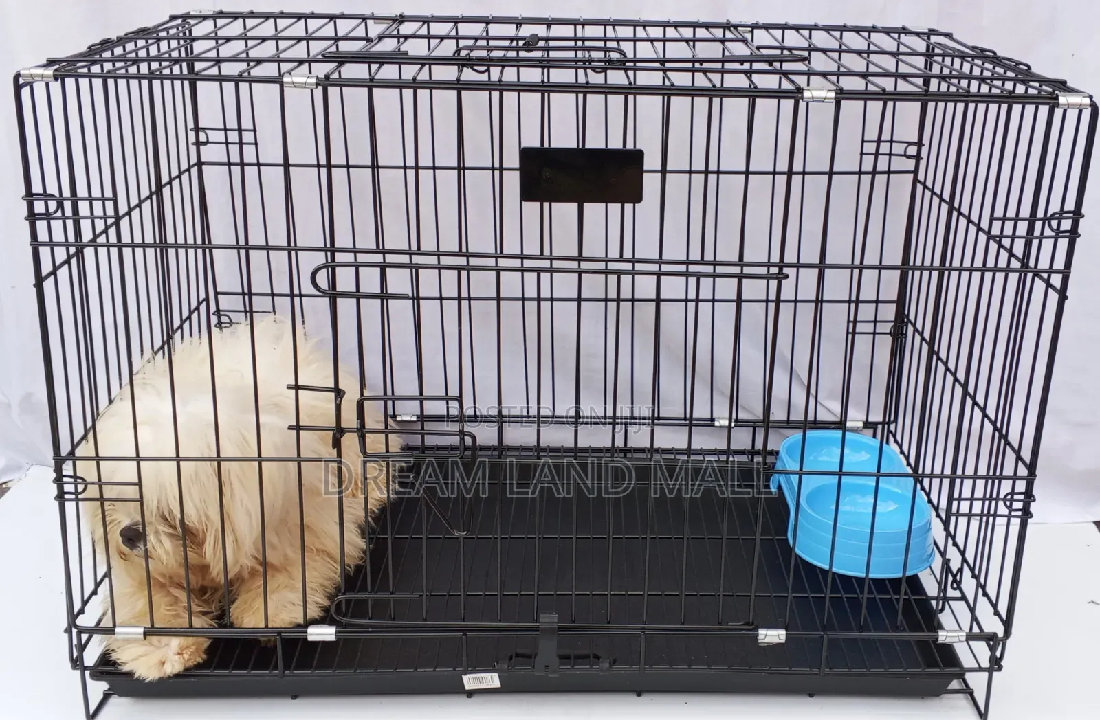 Large Metallic Dog Cage 77x55x45 Cm