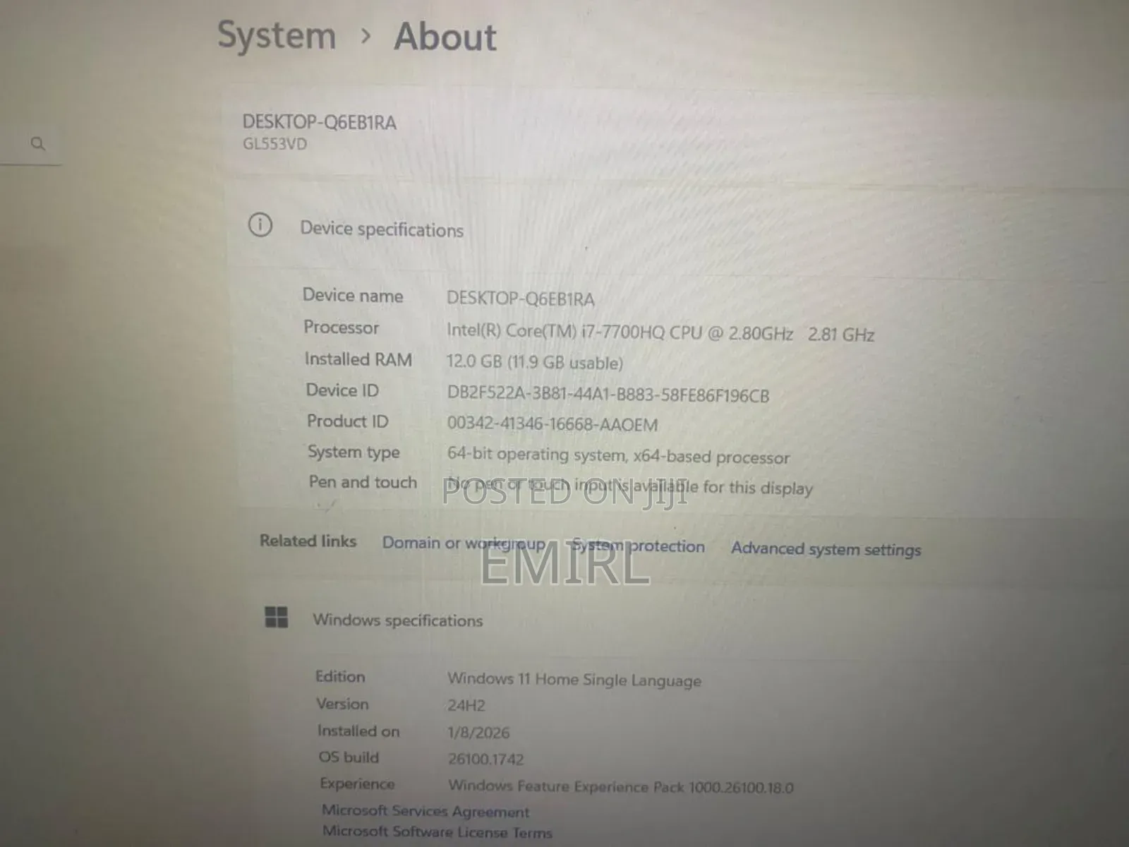 Laptop Asus TUF Gaming FX504 12GB Intel Core I7 HDD+SSD 500GB
