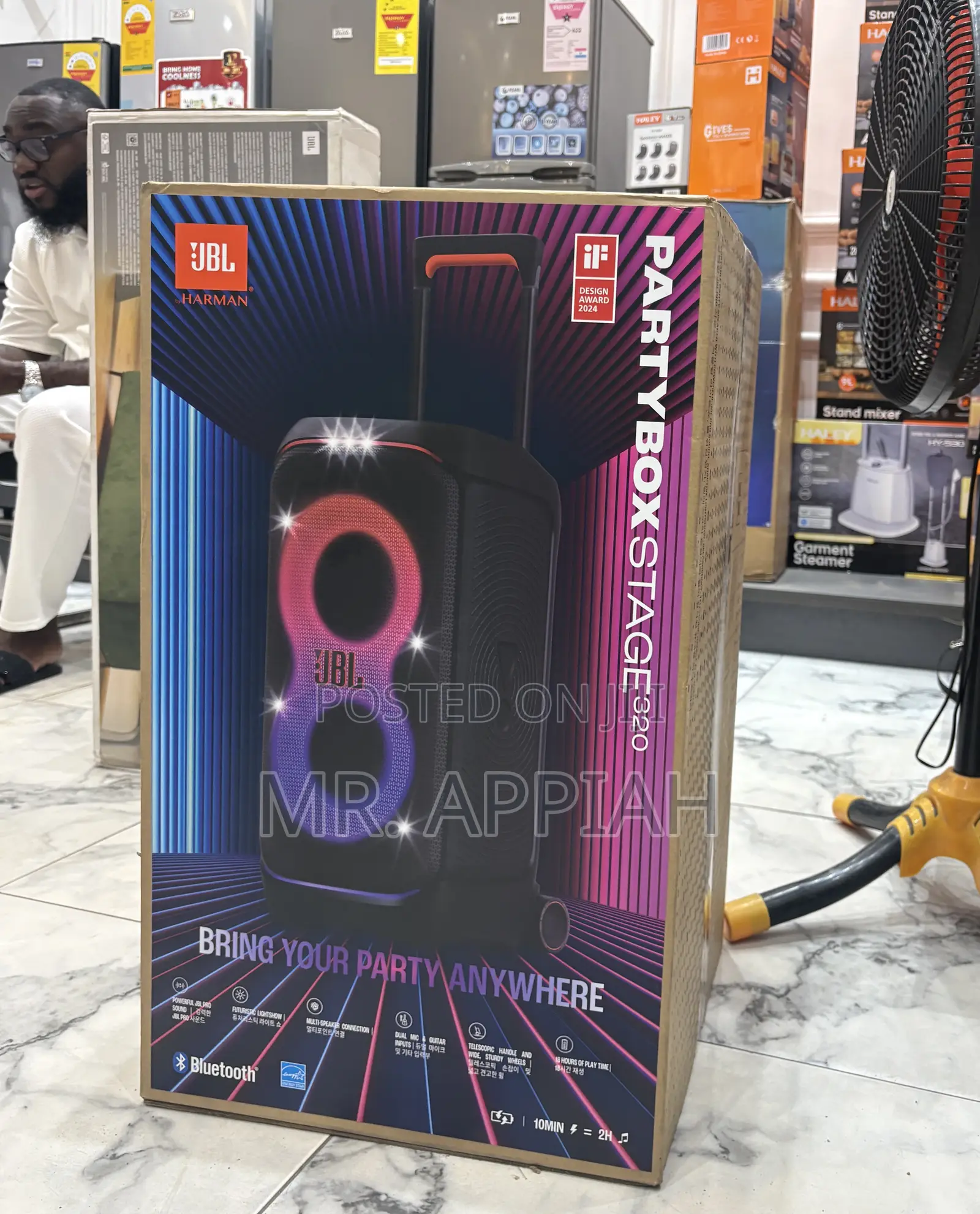 Durable JBL Party 320 Rechargeable Bluetooth Speaker 