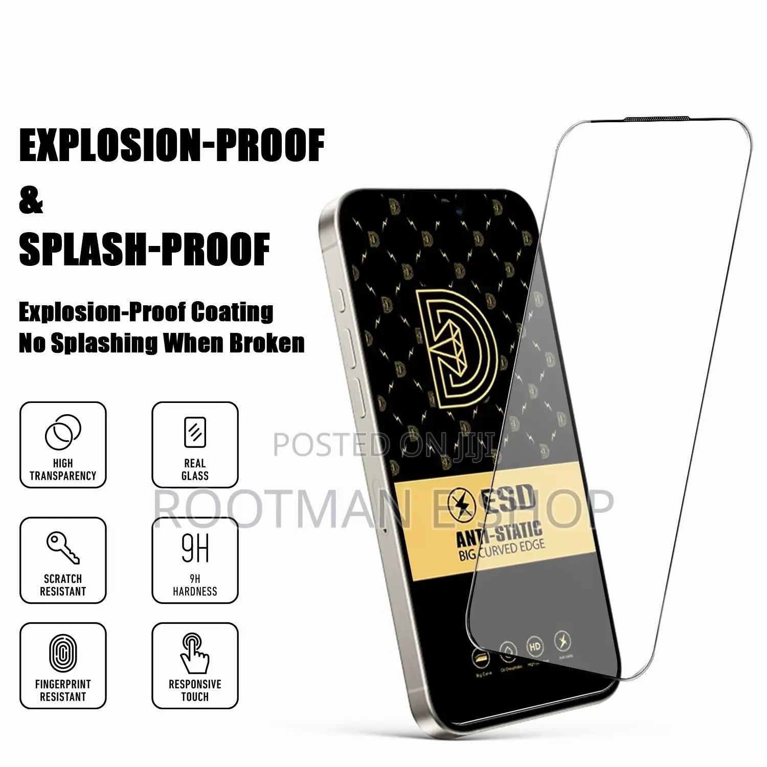 Golden Diamond 9h Screen Protector for iPhone 13 16 15 Pro 17 Pro Max