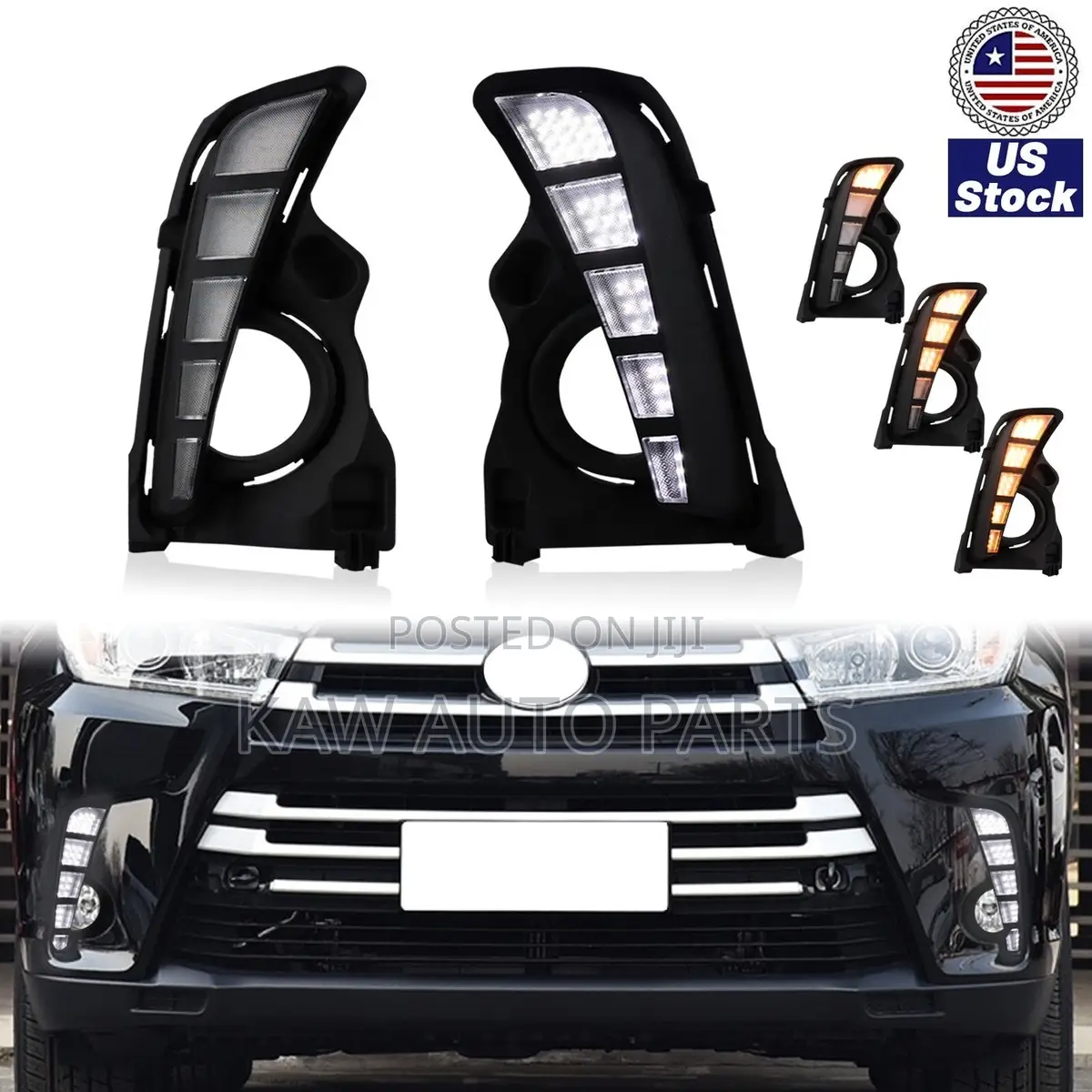 2017,2018,2019 Led Foglight Cover For Toyota Highlander