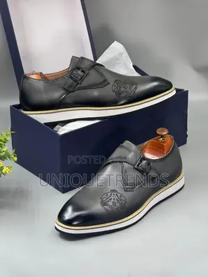 Berluti Single Monk Strap Leather Shoe (Grey)