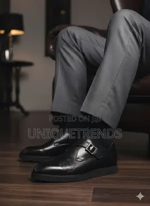 Berluti Single Monk Strap Leather Shoe (All Black)