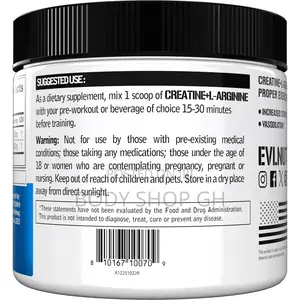 Evlution Creatine Monohydrate + L-Arginine Powder - For Massive Muscle