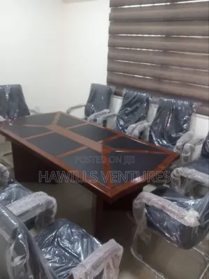 Executive Conference Table Featuring a Dual -Tone With Wood Accent.