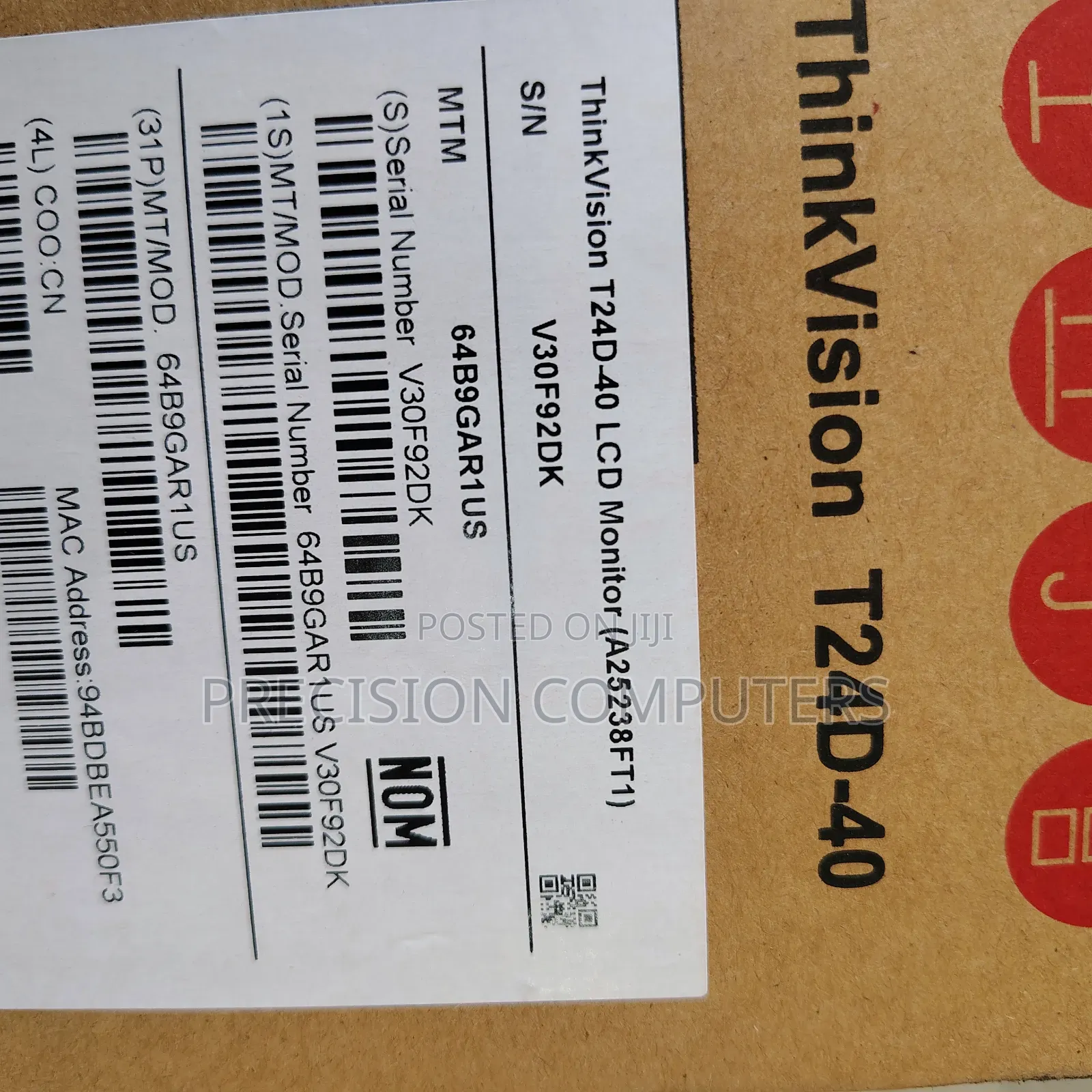 Lenovo Thinkvision T24d-40 24" 120hz Usb Type C Monitor