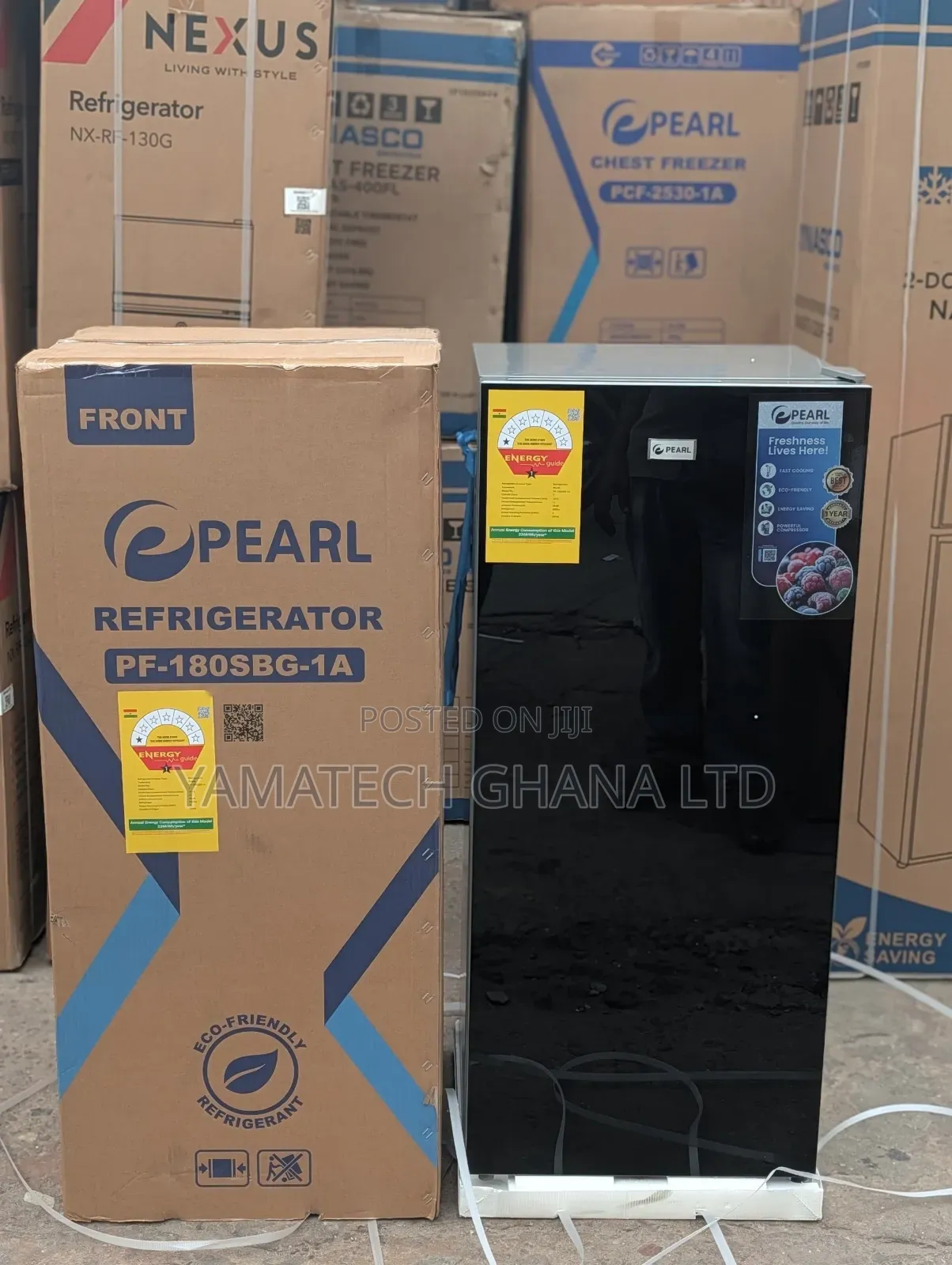 Nasco 151 Litre Black Mirror Single Door Refrigerator