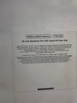 New Apple MacBook Pro 2023 M3 Max 16-Inch 48GB Apple M3 Max SSD 1T