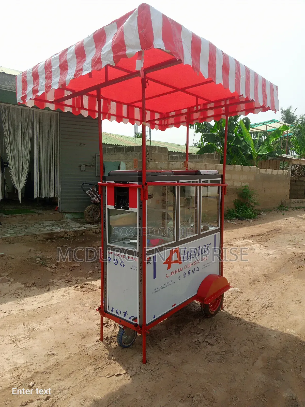 Double Gas and Electric Popcorn Machine on Wheels