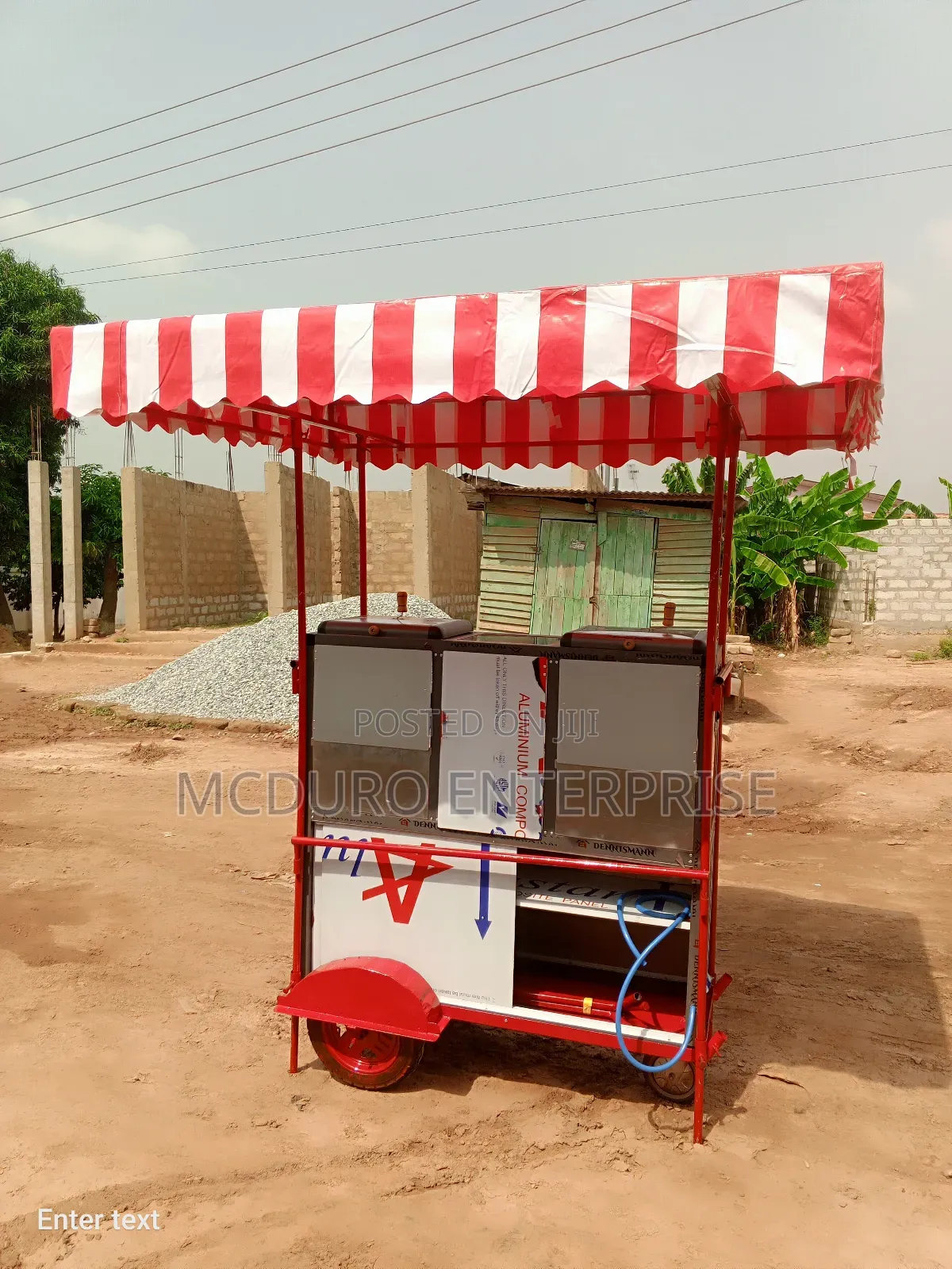 Double Gas and Electric Popcorn Machine on Wheels
