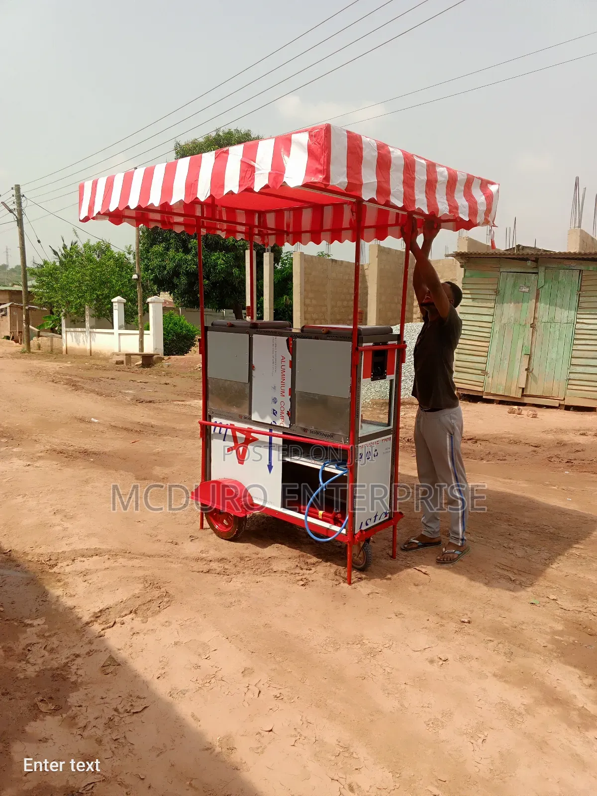 Double Gas and Electric Popcorn Machine on Wheels