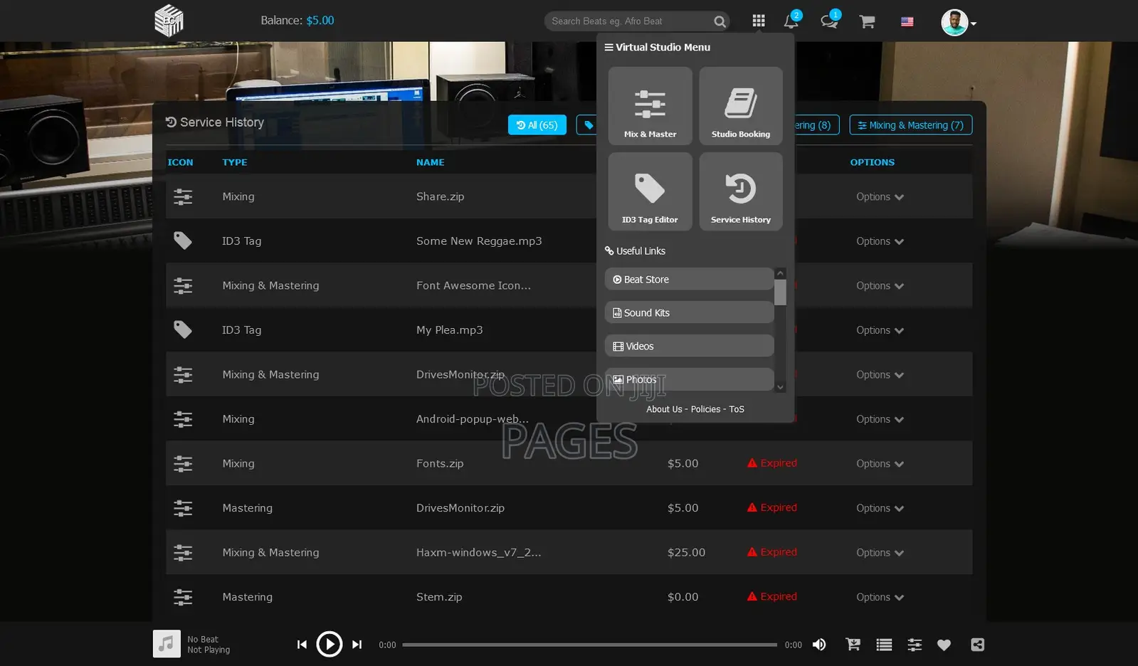 Website for Music Producers and Sound Engineers