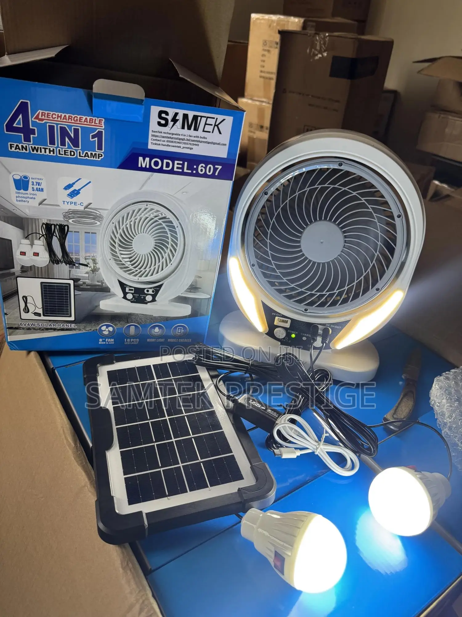 Samtek 8inch Rechargeable Portable Fan
