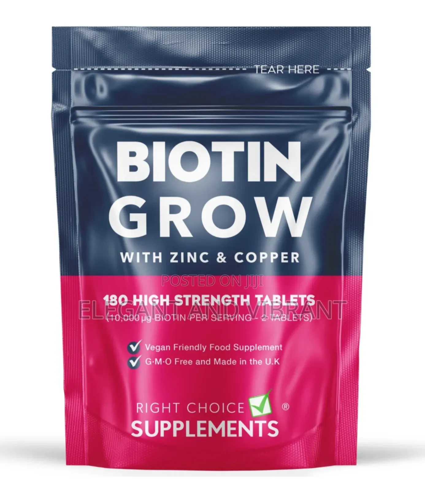 Biotin 10,000mcg + Zinc & Copper 180 Tab | Hair, Skin & Nails Growth