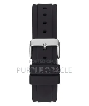 Guess Altitude Silver Black Dial Silicone Strap 42mm Watch.