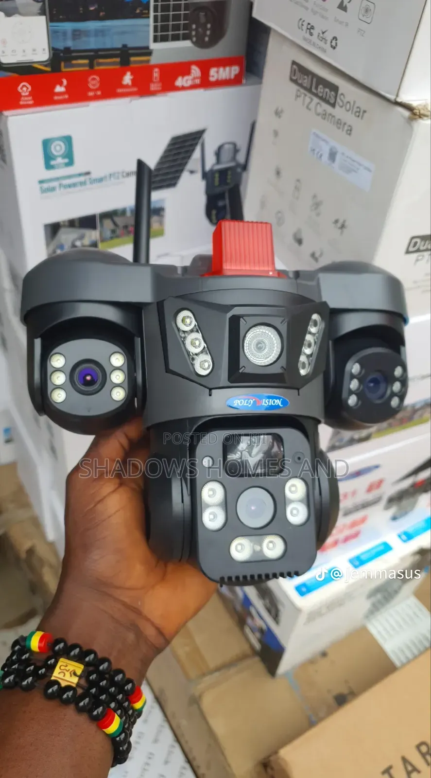 4lens Solar Panels Cctv Camera