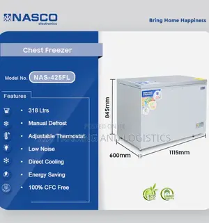 Nasco 318ltrs Chest Freezer With Sliding Glass [ Nas425fl]