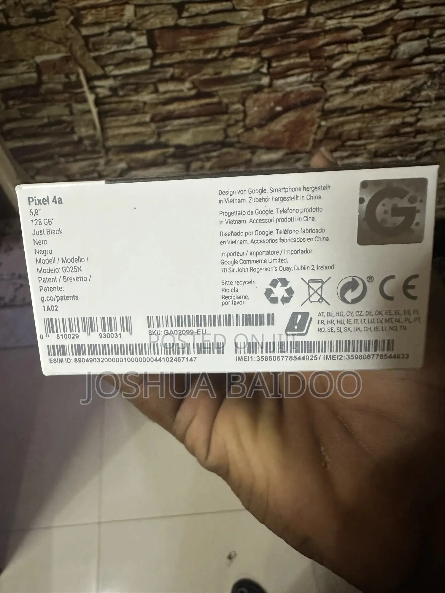 New Google Pixel 4a 128 GB Black