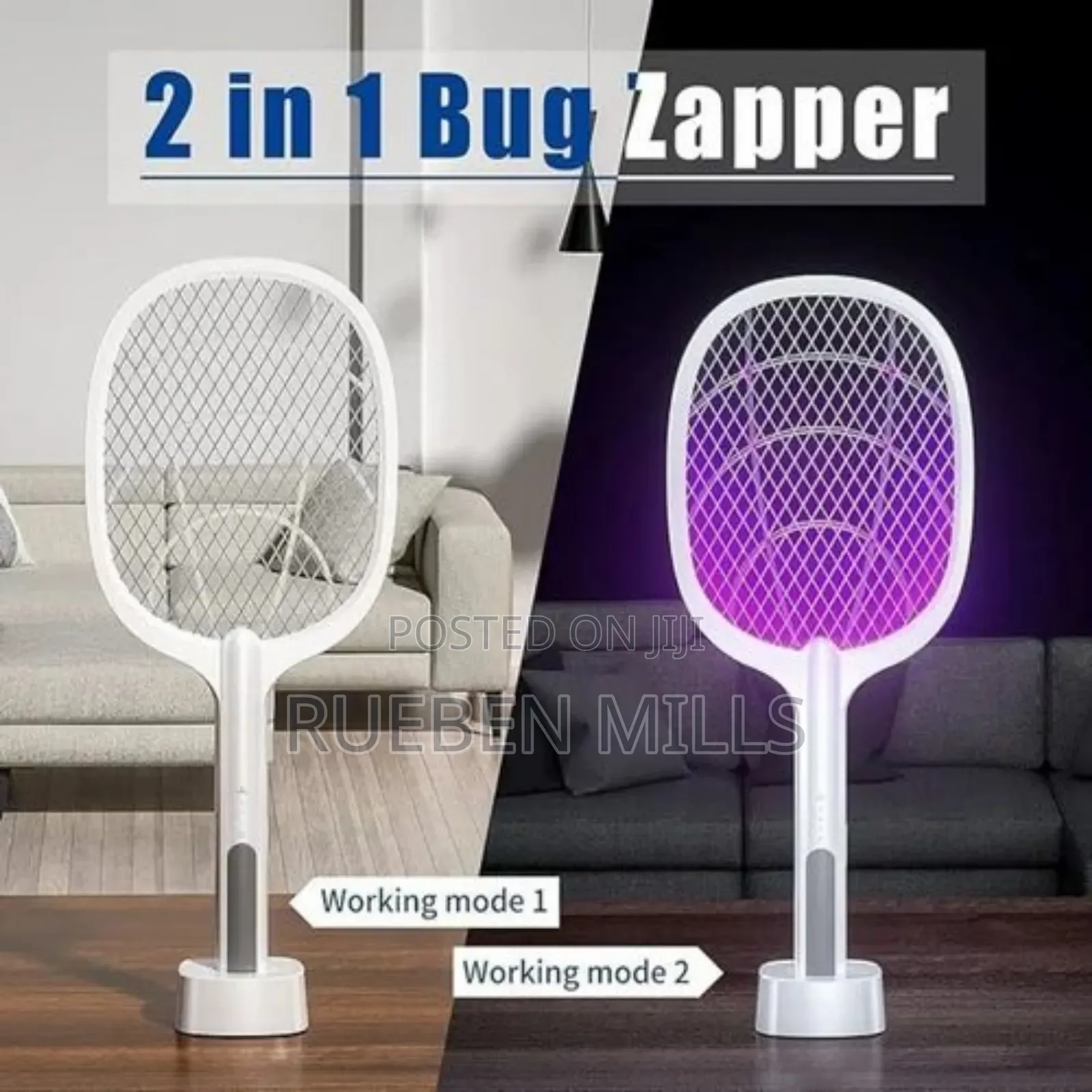 Electric Mosquito Killer Swatter Bat Racket With Stand.