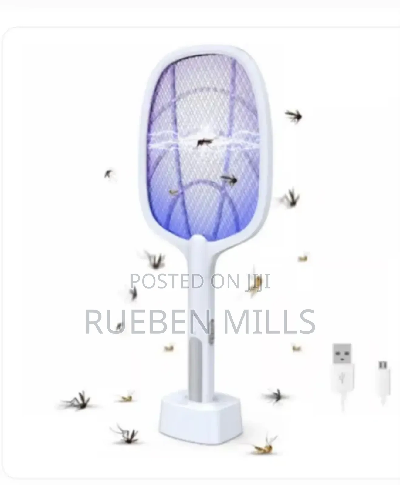 Electric Mosquito Killer Swatter Bat Racket With Stand.
