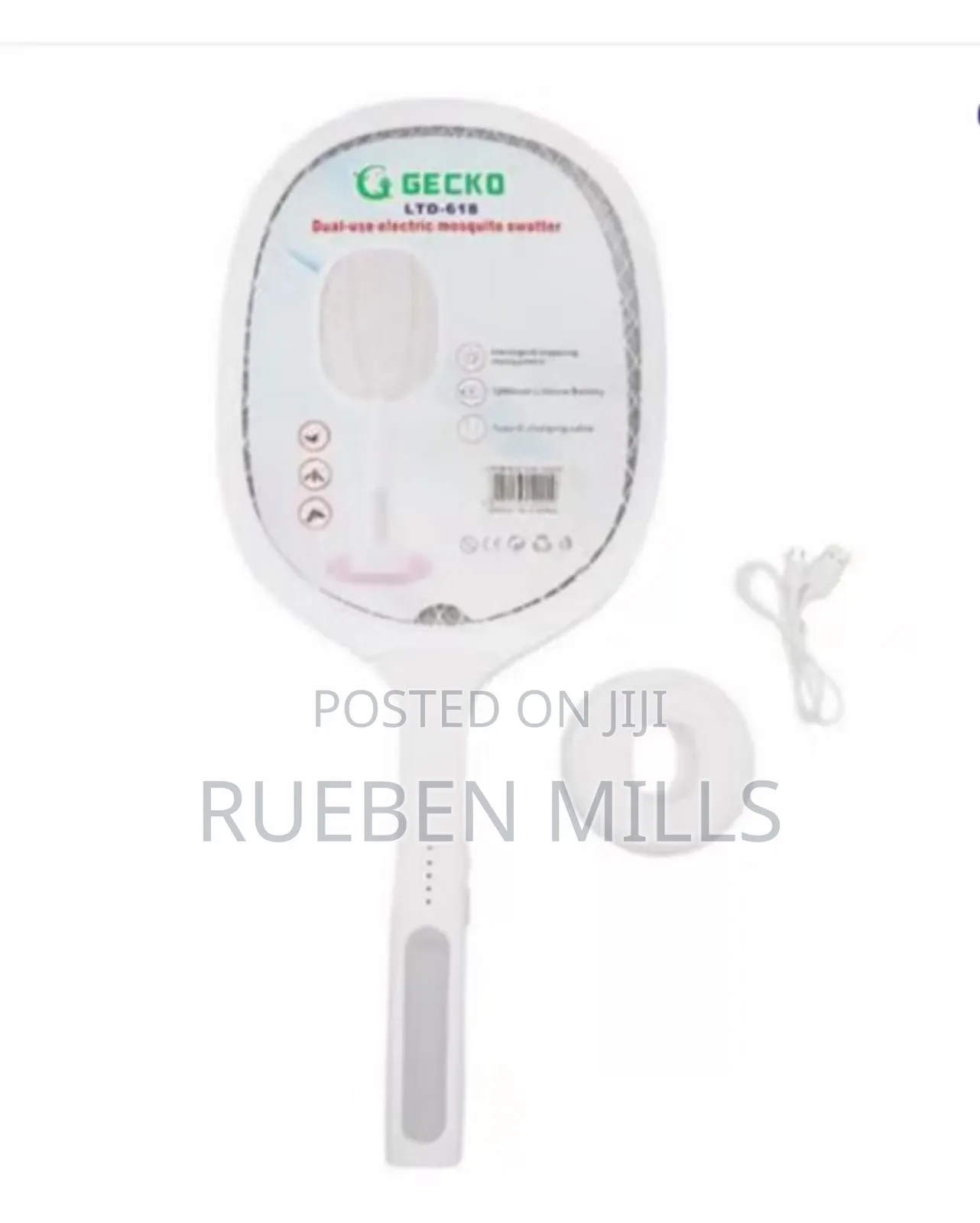 Electric Mosquito Killer Swatter Bat Racket With Stand.