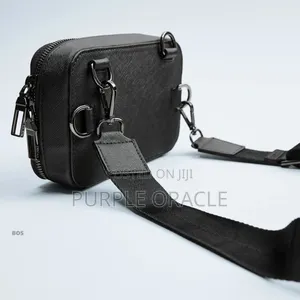 Zara Black Faux Leather Crossbody Bag