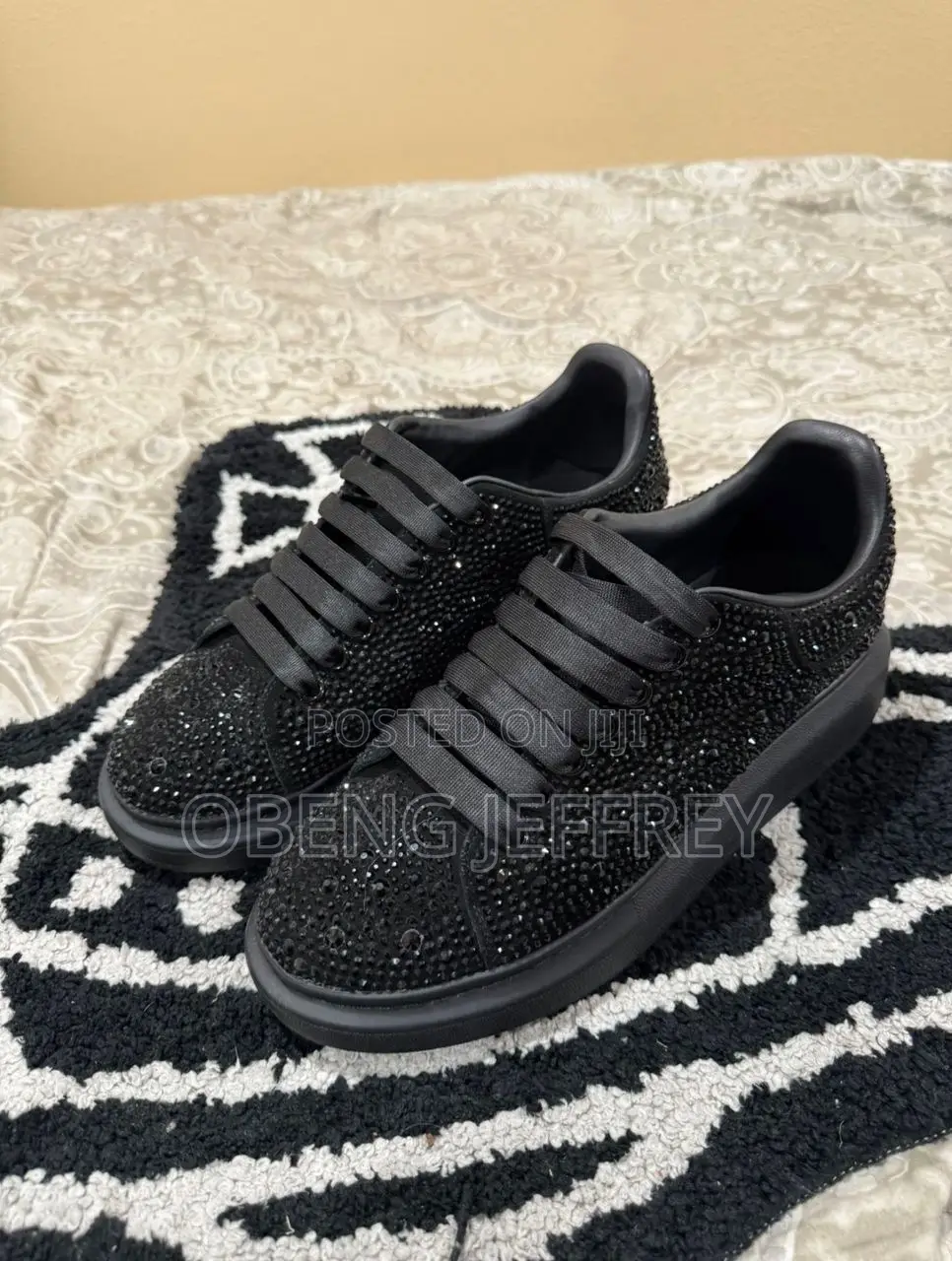 Original Alexander McQueen Black Rhinestones