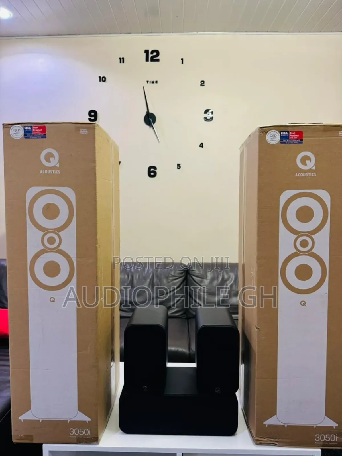 Q Acoustics 3050i Standing Speaker With Bookshelf and Center Speakers