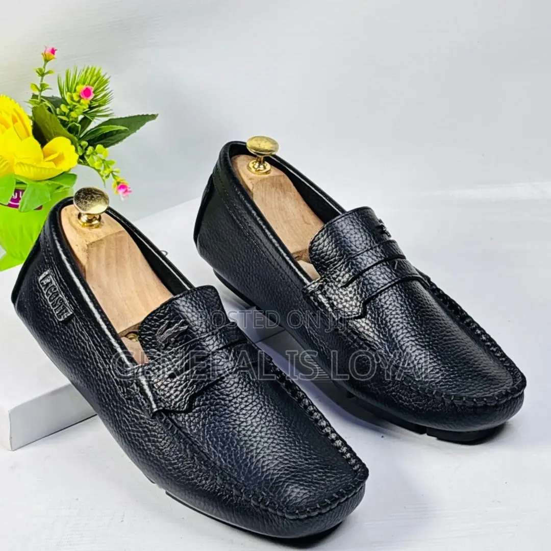 Lacoste Black Leather Men’S Loafers
