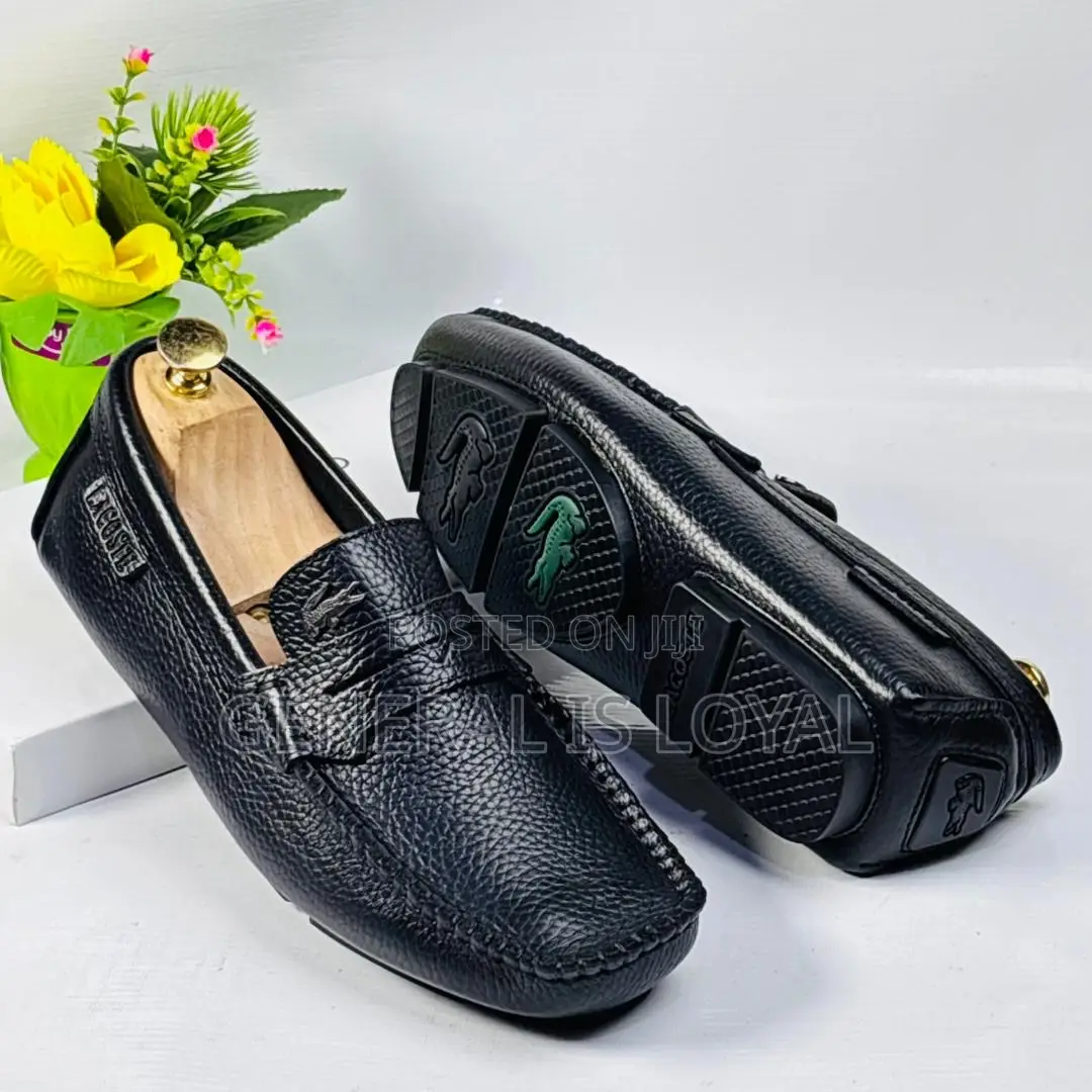 Lacoste Black Leather Men’S Loafers