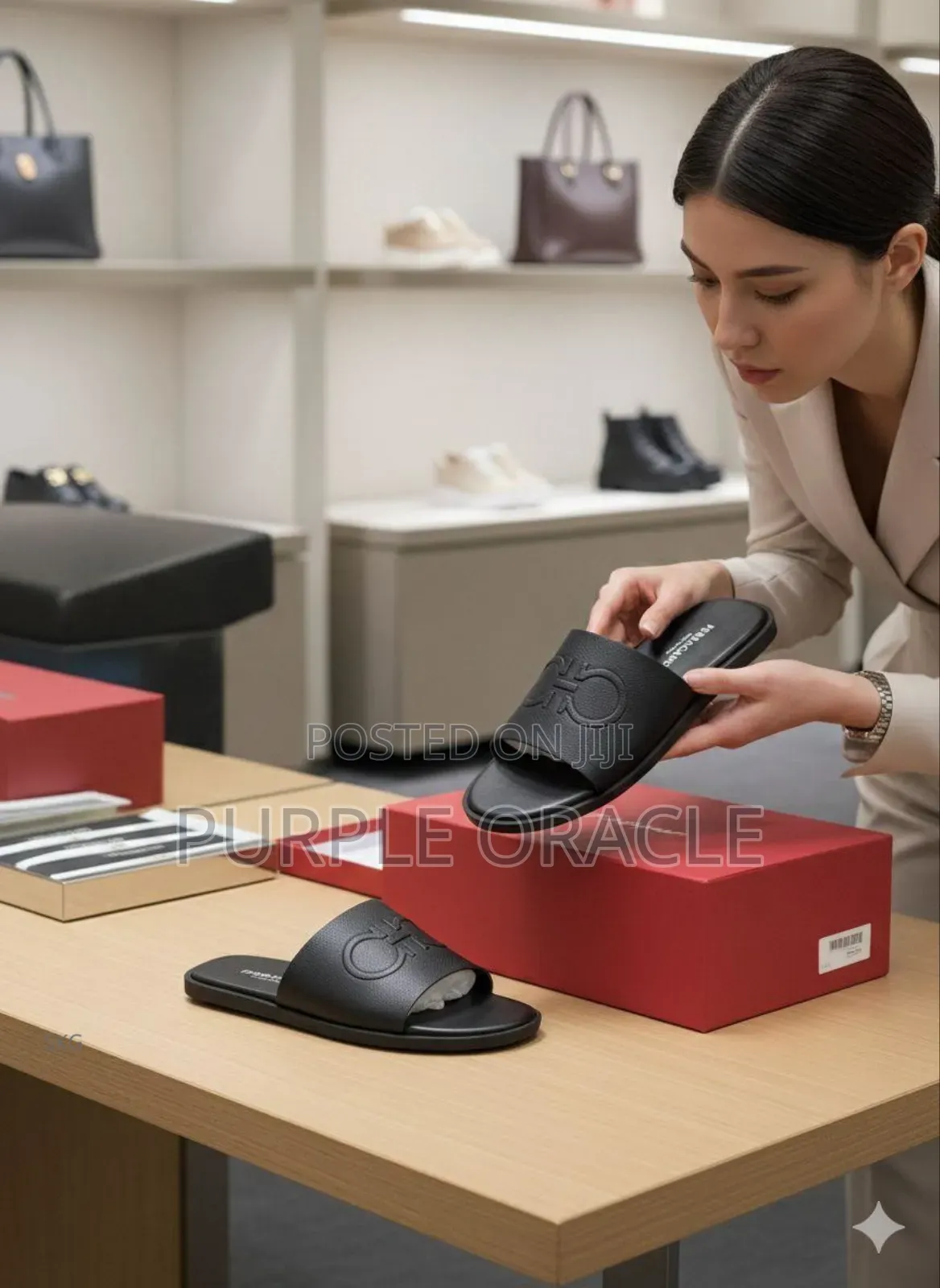 Salvatore Ferragamo Men's Gancini Slides.