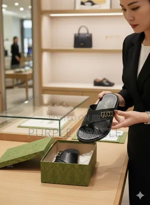Black Gucci Cross-strap Slides