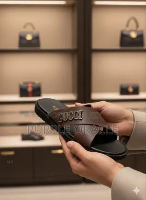 Black Gucci Cross-strap Slides