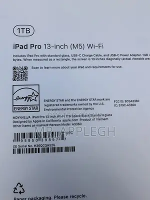 New Apple iPad Pro 13 (2025) 1 TB Black