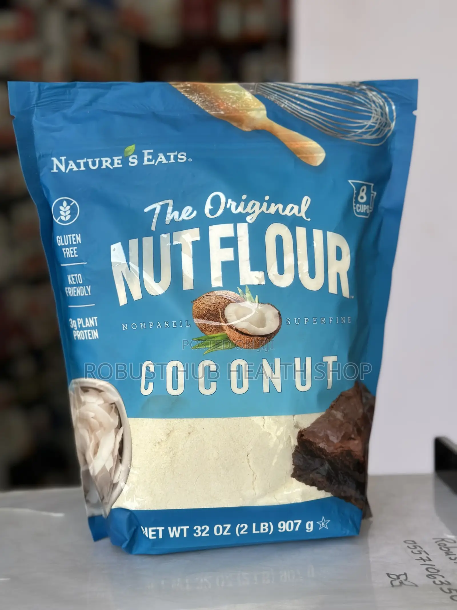 Nature's Eats Coconut Flour (32 Oz), Organic, Keto, Paleo Vegan Diet