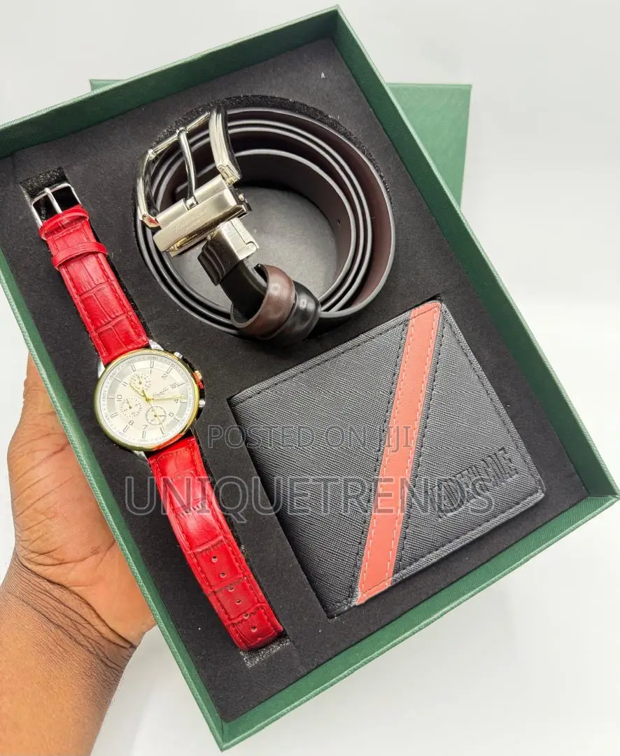 Men’S Gift Set (Watch,Wallet,Belt)