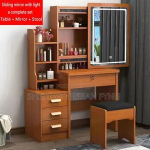 Elegant Wooden Dressing Table With Led Mirror