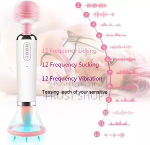 3 in 1 Vibrating Magic Wand With Suction Cup and Tongue