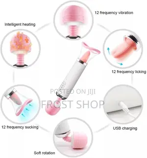 3 in 1 Vibrating Magic Wand With Suction Cup and Tongue