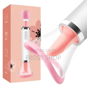 3 in 1 Vibrating Magic Wand With Suction Cup and Tongue