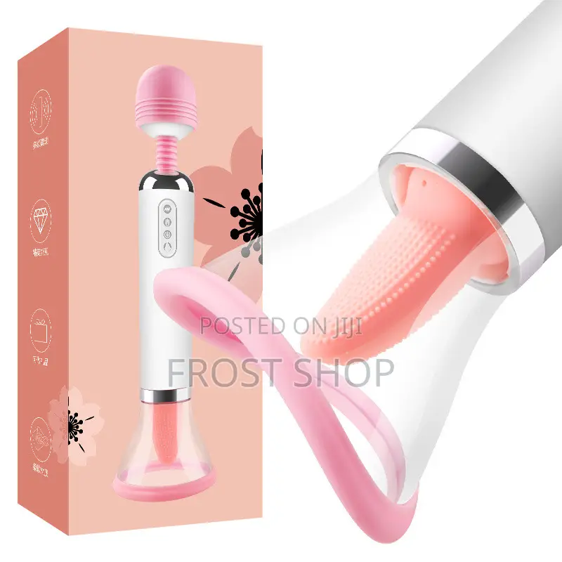 3 in 1 Vibrating Magic Wand With Suction Cup and Tongue