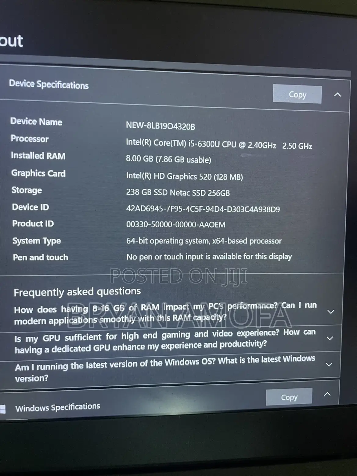 Laptop Lenovo ThinkPad X1 Carbon 8GB Intel Core I5 SSD 256GB