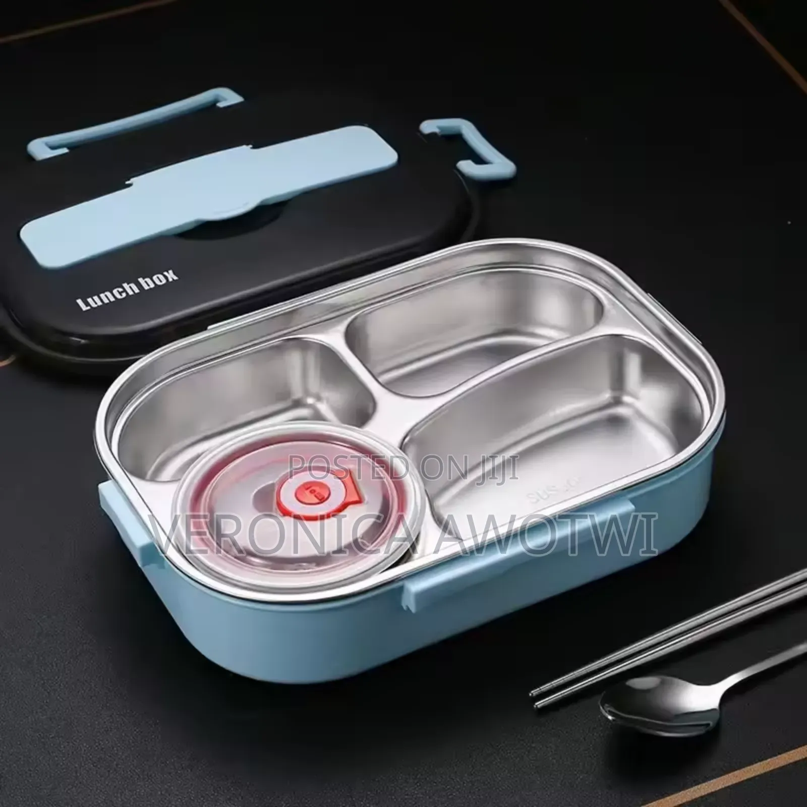 304 Stainless Steel Bento Lunch Box, 4 Compartment