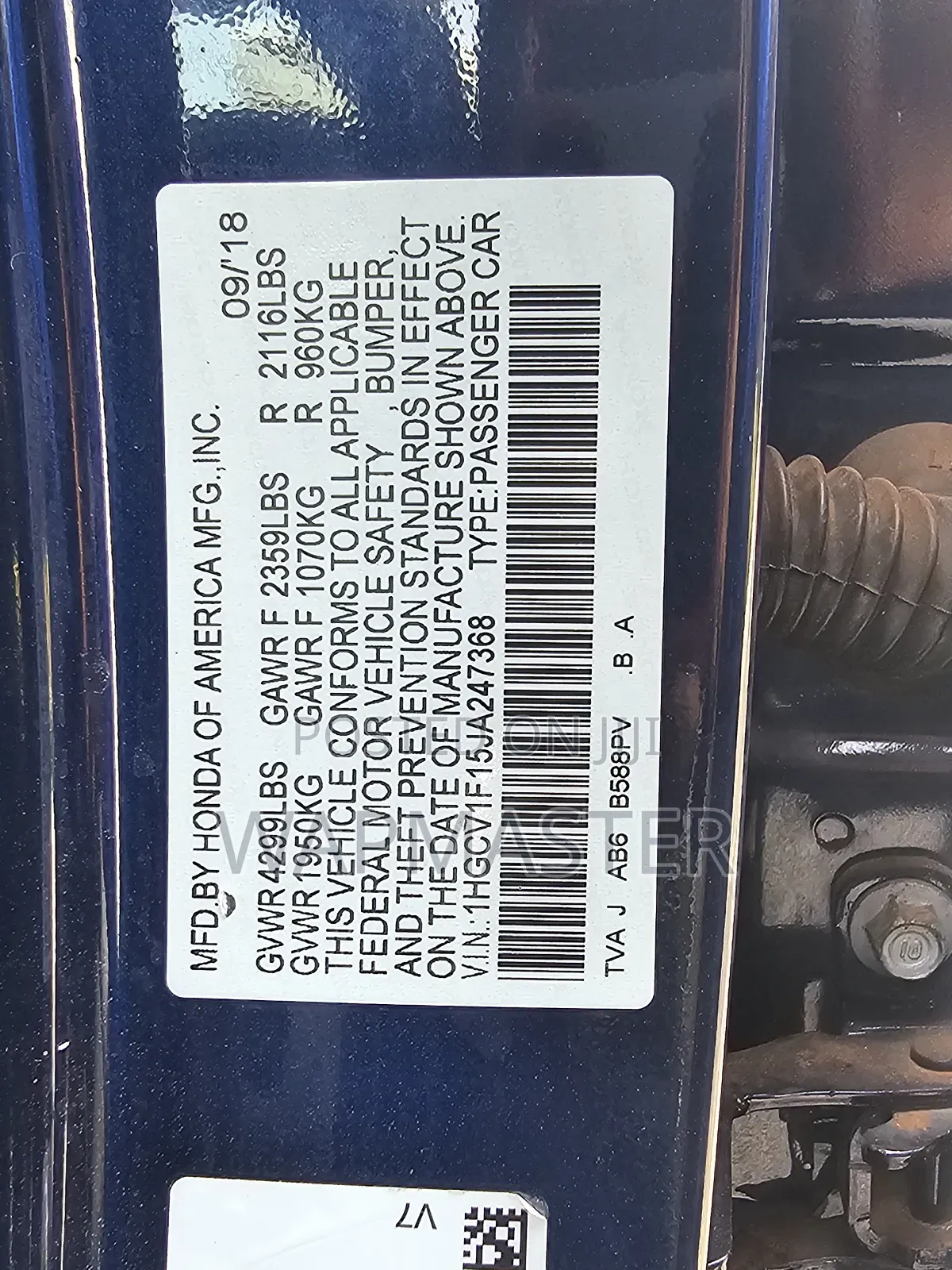 Honda Accord 2019 Blue