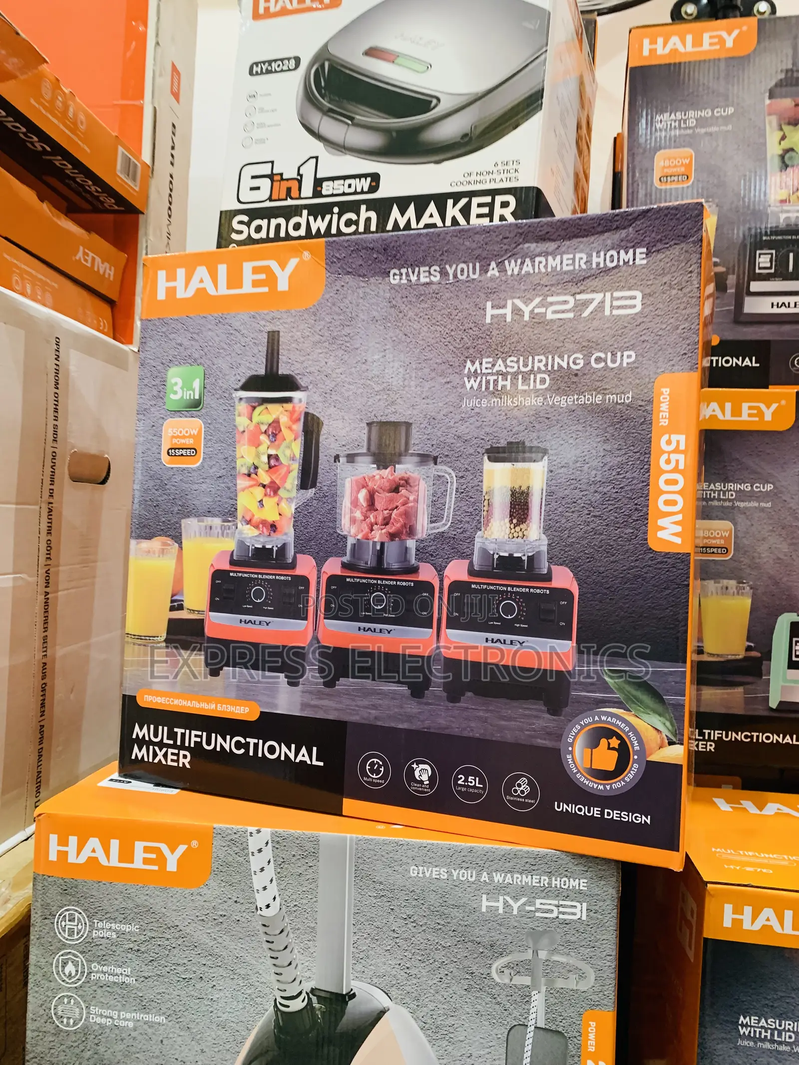 Spectacular Performance Haley-Hy-2713 Halley Blender 3 Jar 15speed Red