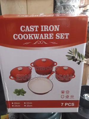 7 Pcs Cast Iron Cereamic Cookware
