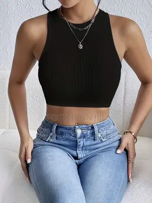 Women’S Seamless Sleeveless Tank Crop Top Vest - High Elasticity