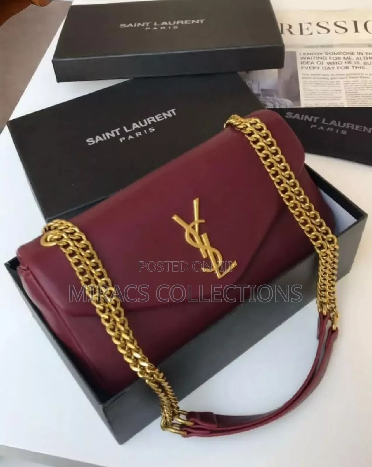Classic Maroon Chain Bag
