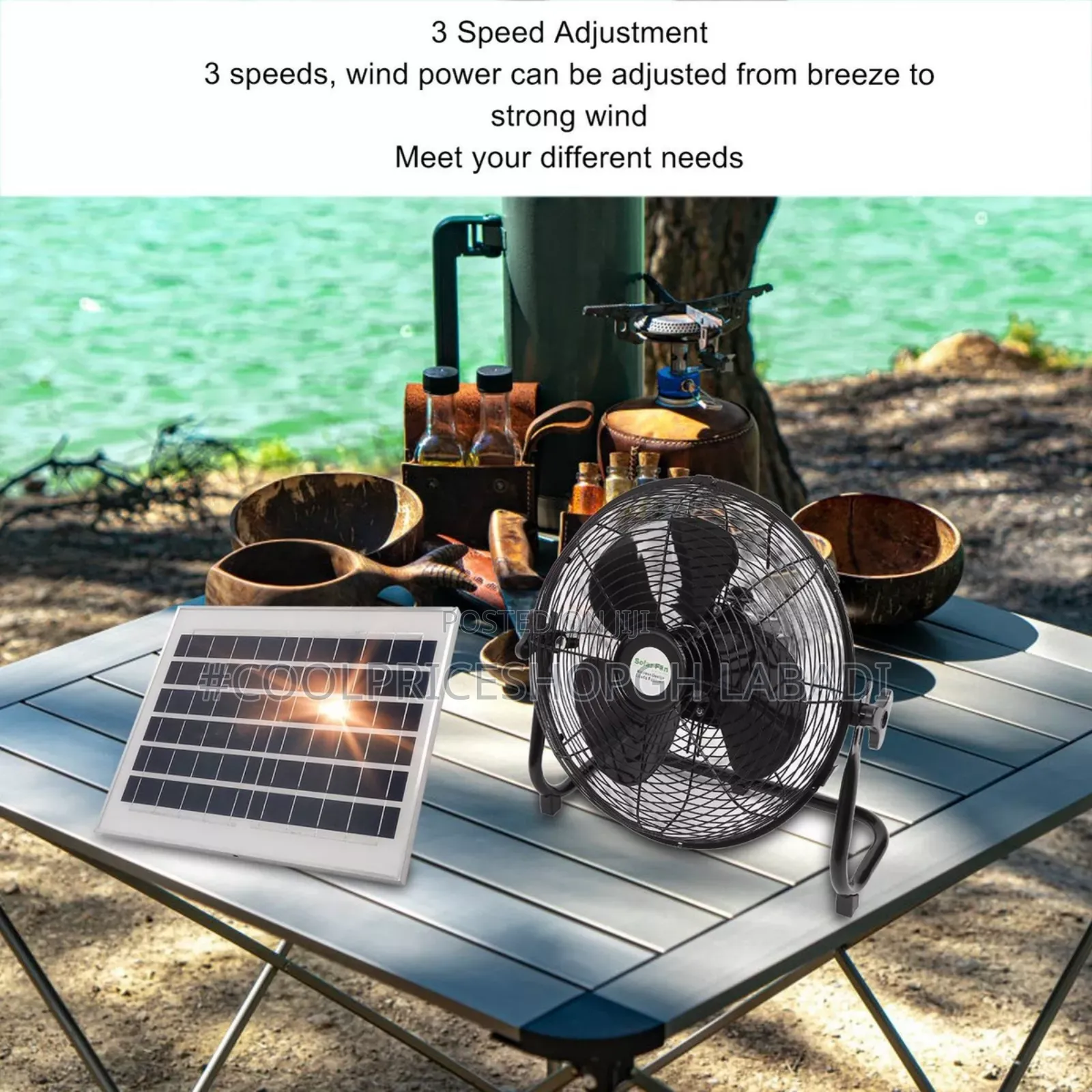 Solar Cooling Fan Chargeable System